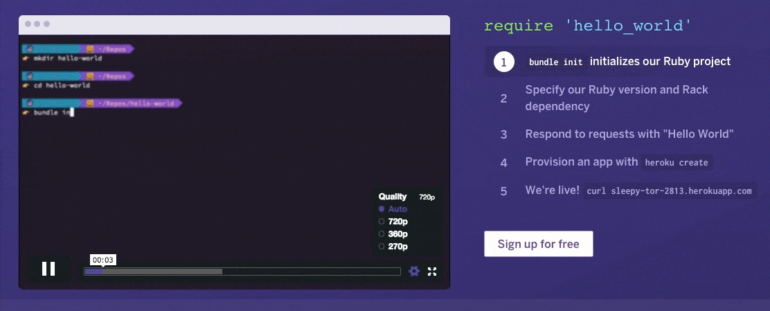 A video on deploying your ruby app to Heroku)