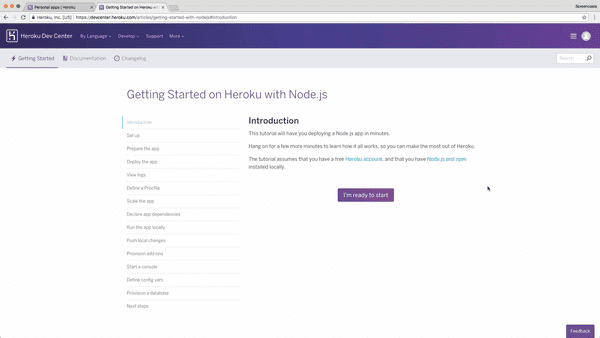 Getting started with Heroku with Node.js